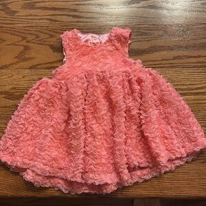Cat & Jack baby girl 18M formal pink dress sleeveless tulle textured throughout